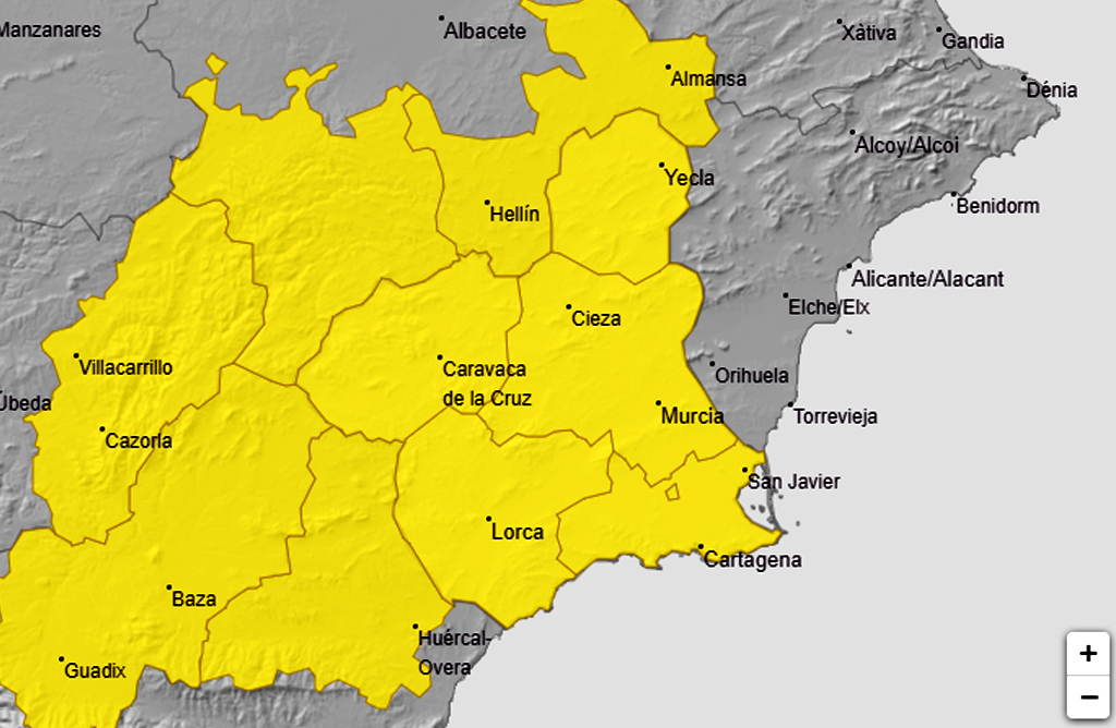 La Región vuelve a estar en aviso amarillo por lluvias y tormentas hasta la medianoche